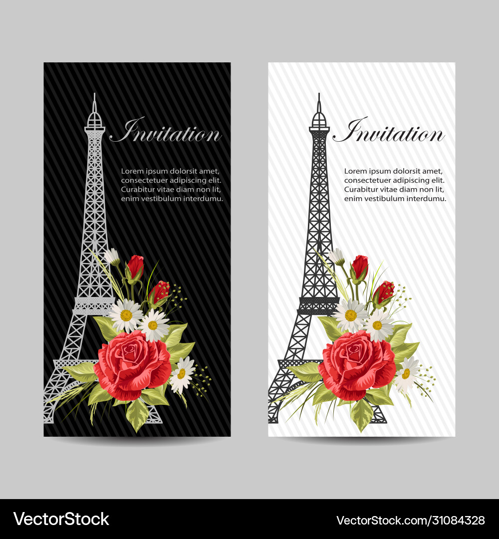 Set vertical banners with eiffel tower Set vertical banners with eiffel tower vector image