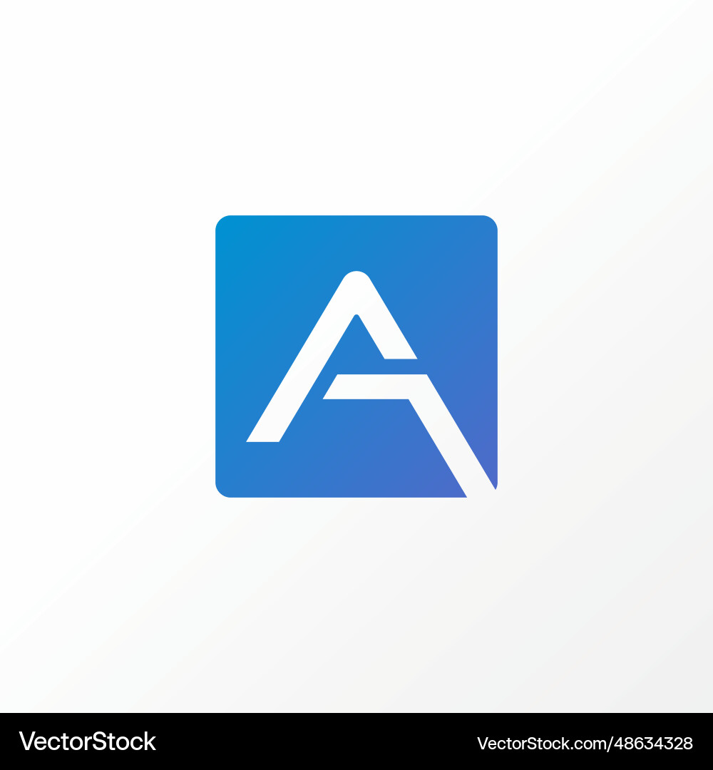 Sign letter initial a font cut rectangular block Sign letter initial a font cut rectangular block vector image