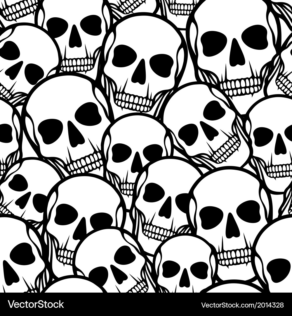 Skull Seamless Pattern vector image