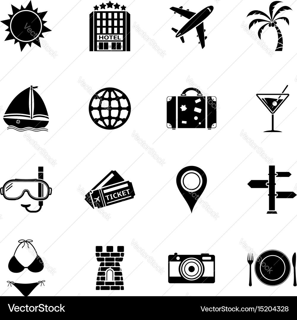 Summer and beach icons vacation icon set – Royalty-Free Vector | VectorStock, image size:1000x1076