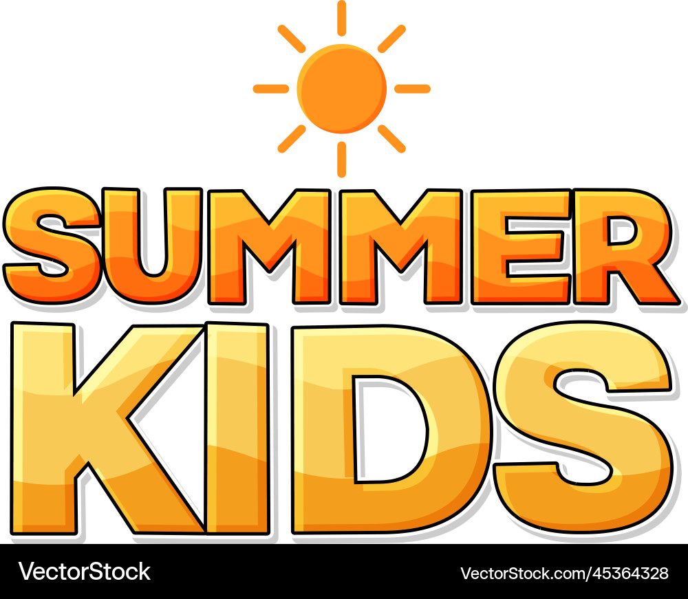 Summer kids text for banner or poster design Summer kids text for banner or poster design vector image