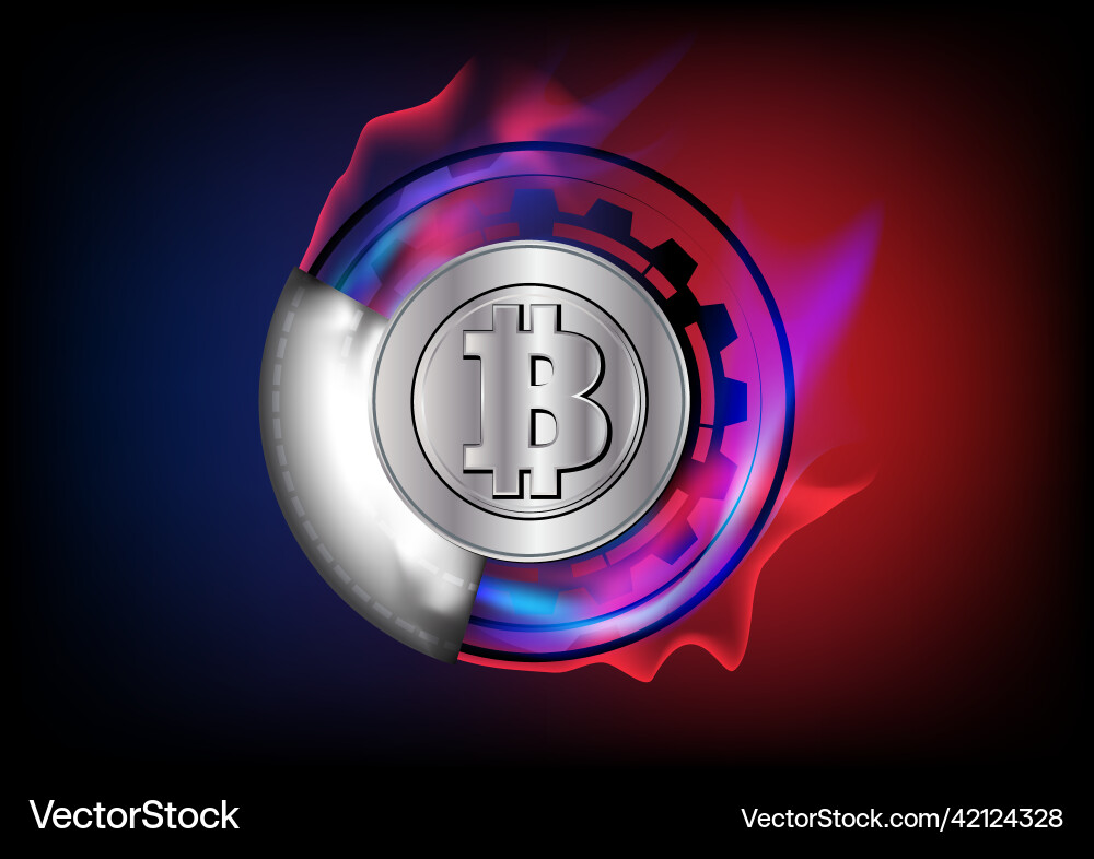 Technical graph of bitcoin in futuristic concept Vector Image