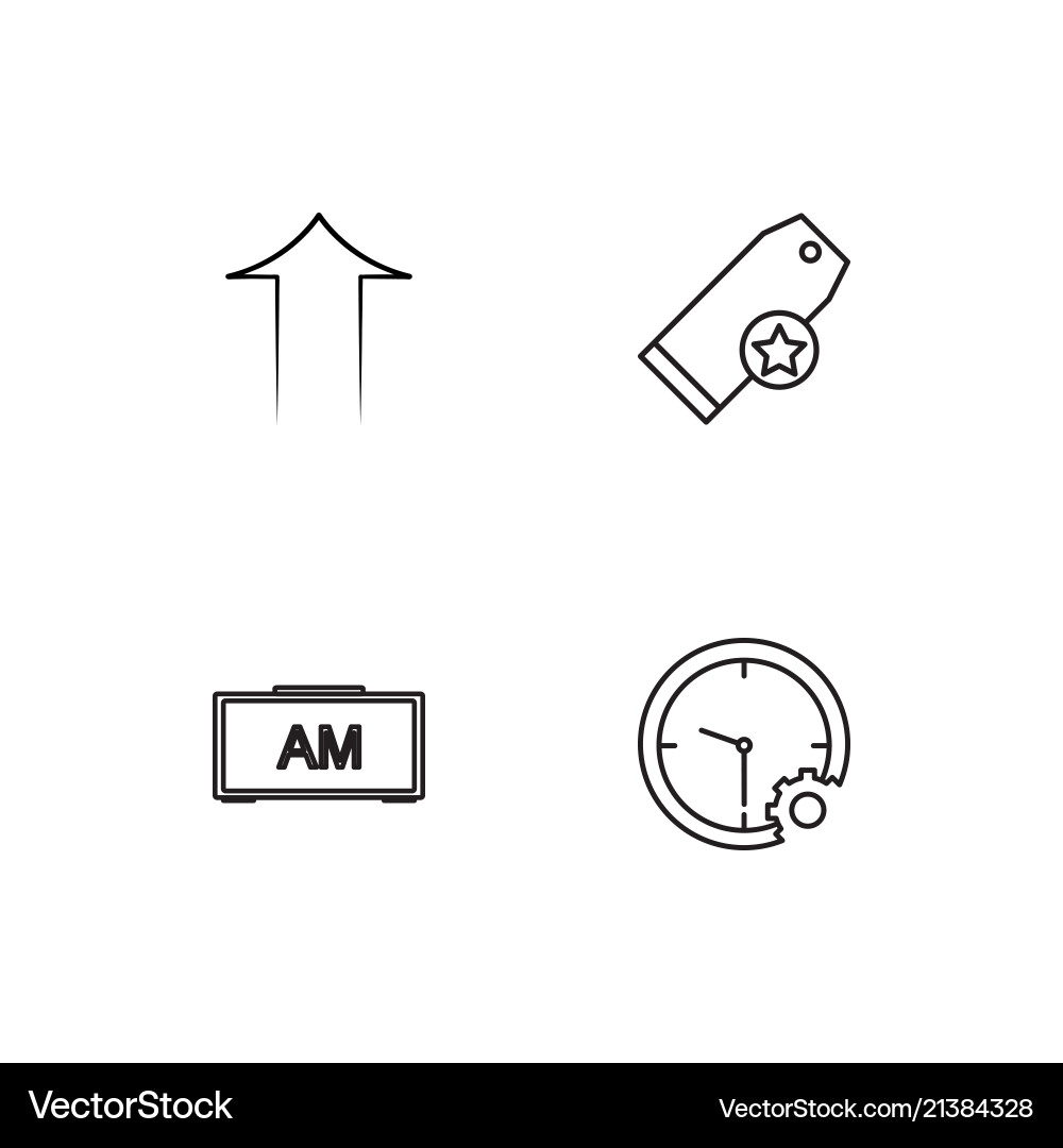 Time linear icons set simple outline vector image