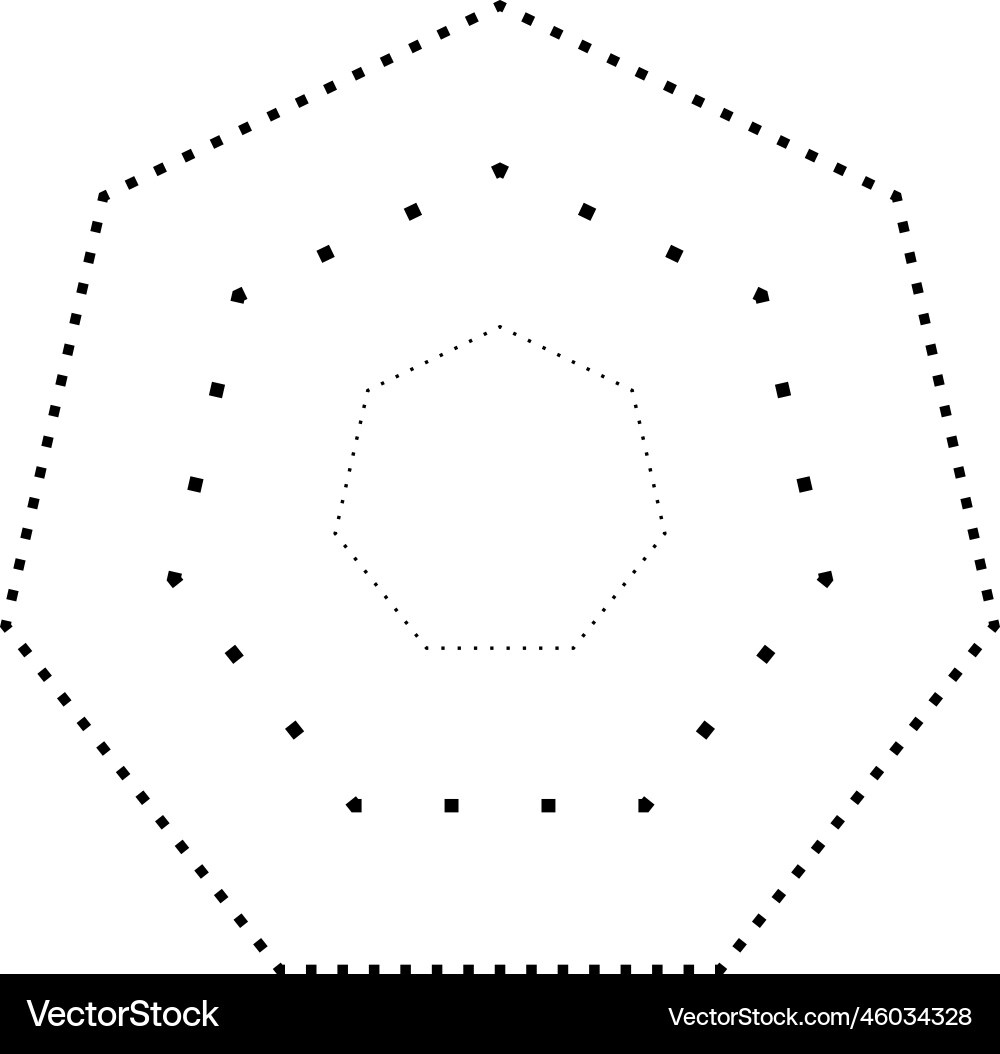 Tracing heptagon shape symbol dashed and dotted Vector Image