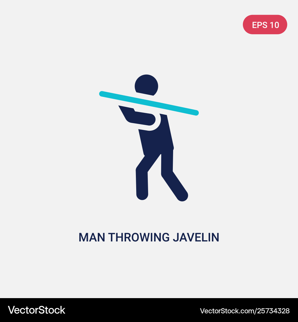 Two color man throwing javelin icon from behavior Two color man throwing javelin icon from behavior vector image