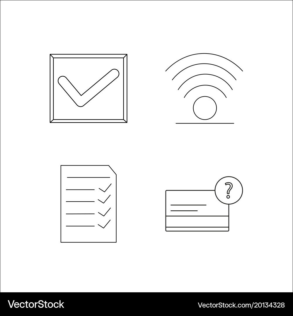 Web simple linear icon setsimple outline icons vector image