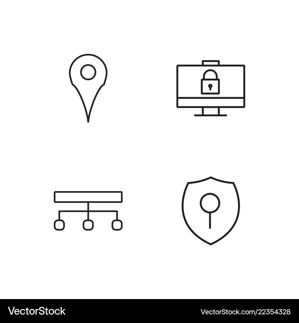 Web simple outlined icons set vector image