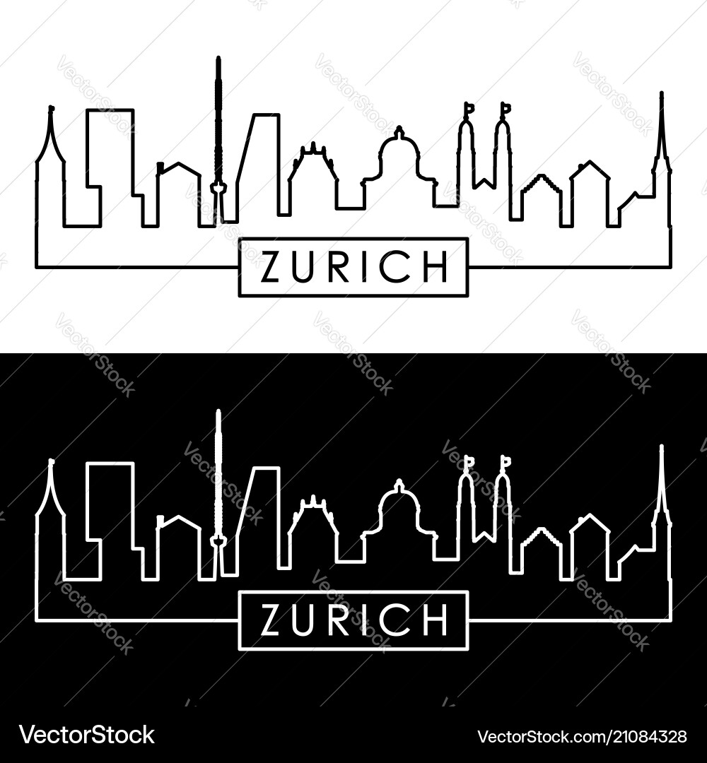 Zurich skyline linear style editable file Vector Image
