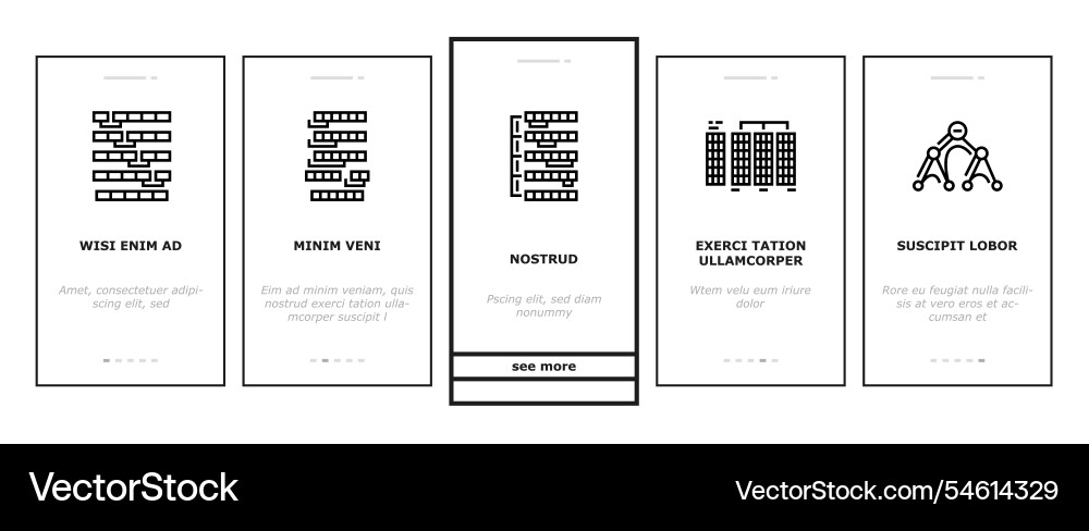 Algorithm Datentechnologie ai Onboarding Icons Set Algorithm Datentechnologie ai Onboarding Icons Set vektorbild