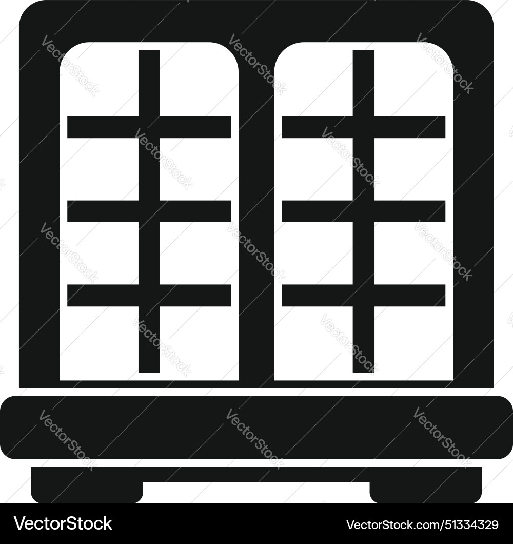 Black and white icon of a classic window Vector Image