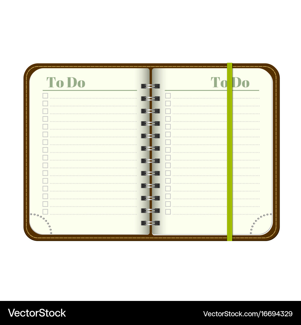 Book with blank to do list empty space for your Vector Image