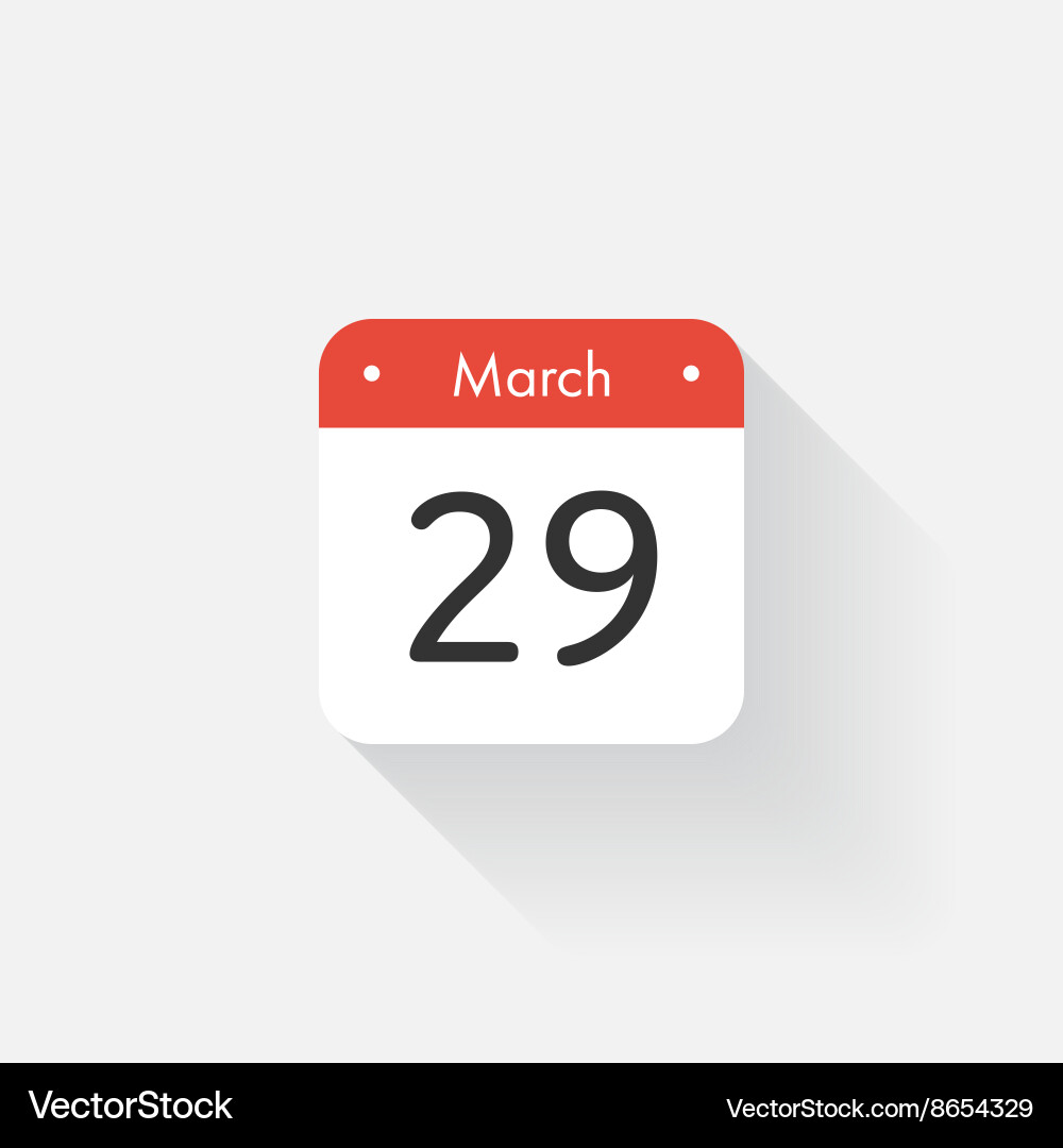 Calendar icon with long shadow flat style date vector image
