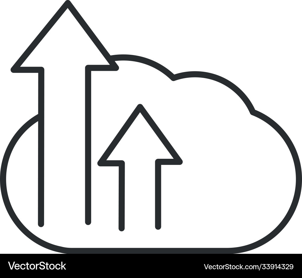 Cloud computing upload arrows data digital line Cloud computing upload arrows data digital line Vector Image