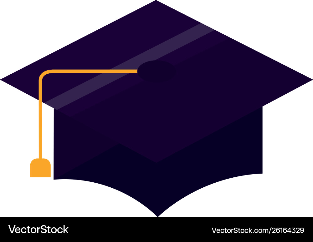 Graduation hat school on white background Graduation hat school on white background vector image