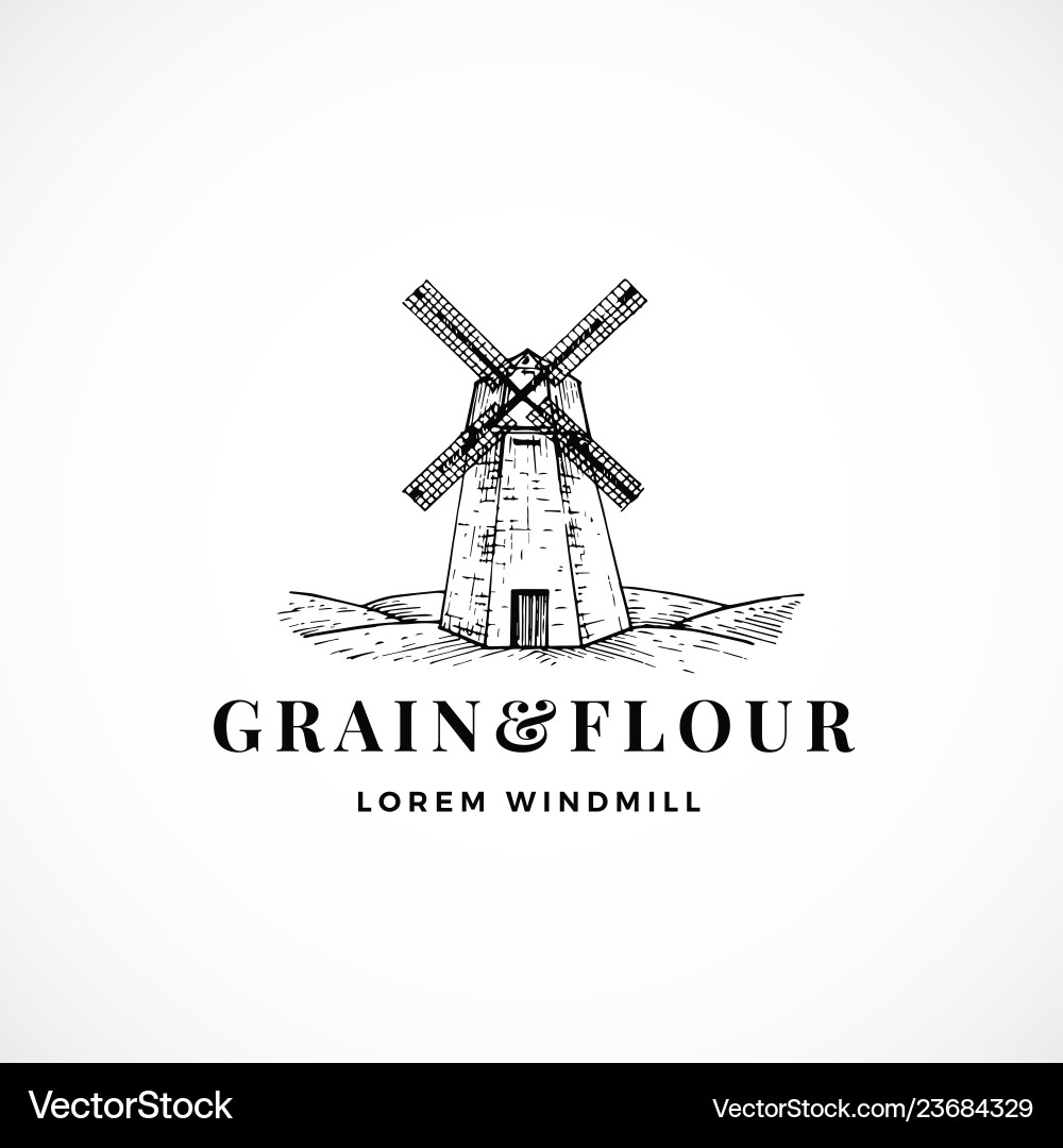 Grain and flour abstract sign symbol vector image