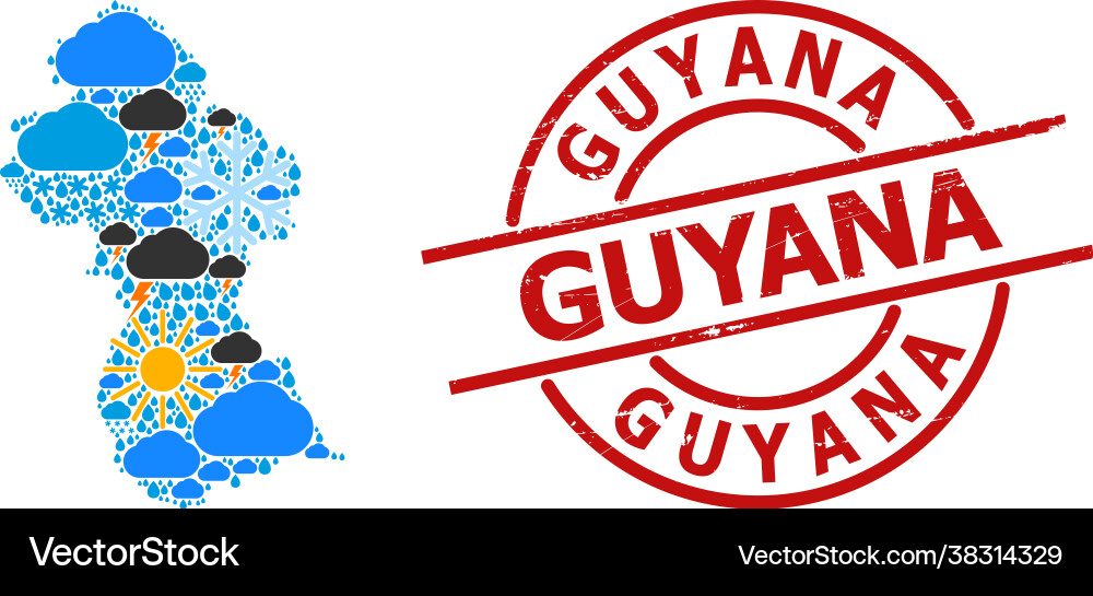 Guyana Weather Pattern Map Vector Image