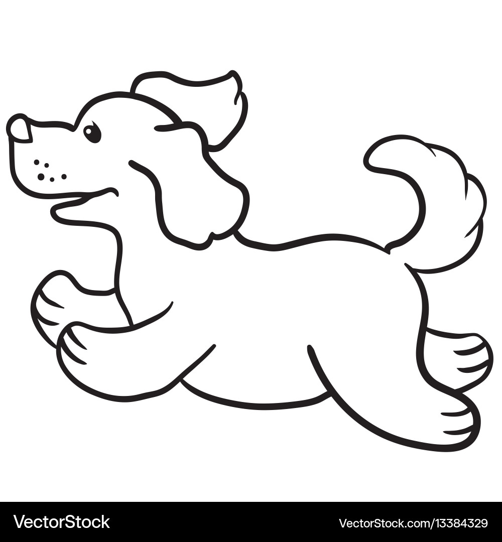 Happy puppy with a leash eps 10 Vector Image