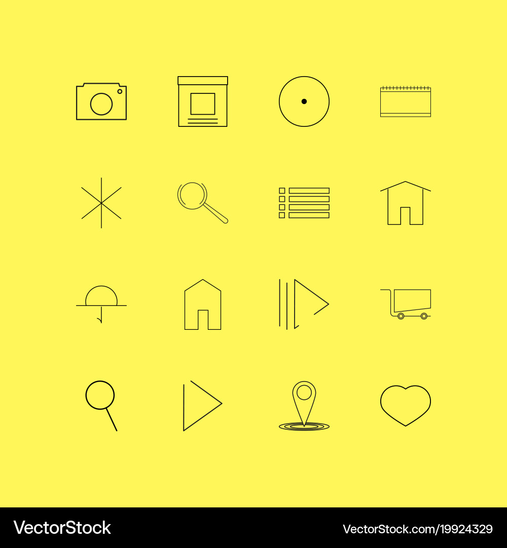 Interface linear icon set simple outline icons vector image