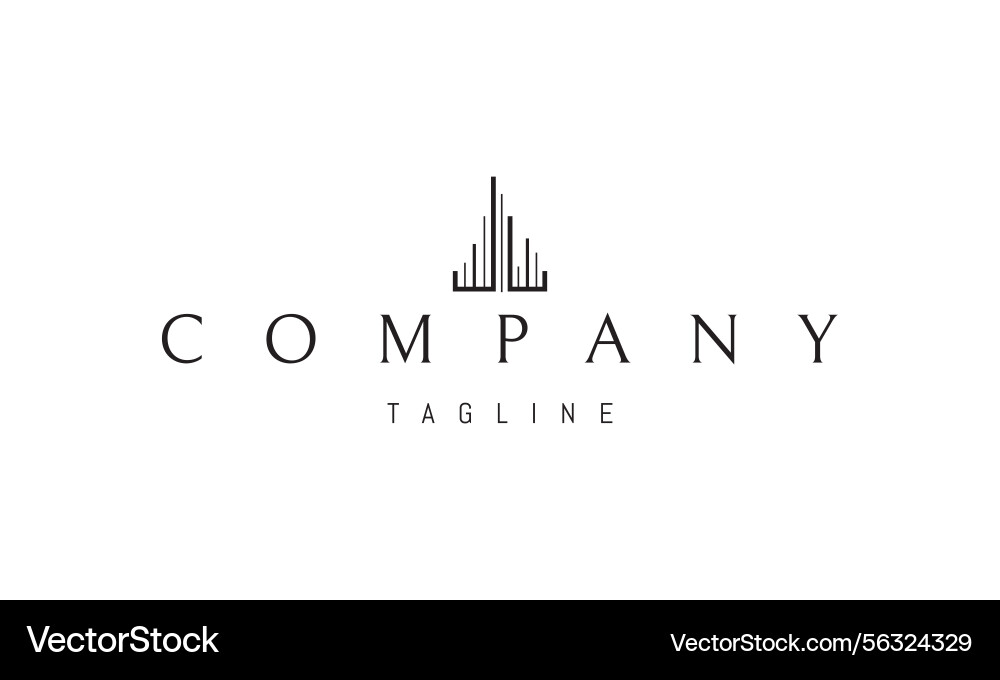 Logo with an abstract image of a skyscraper Logo with an abstract image of a skyscraper vector image