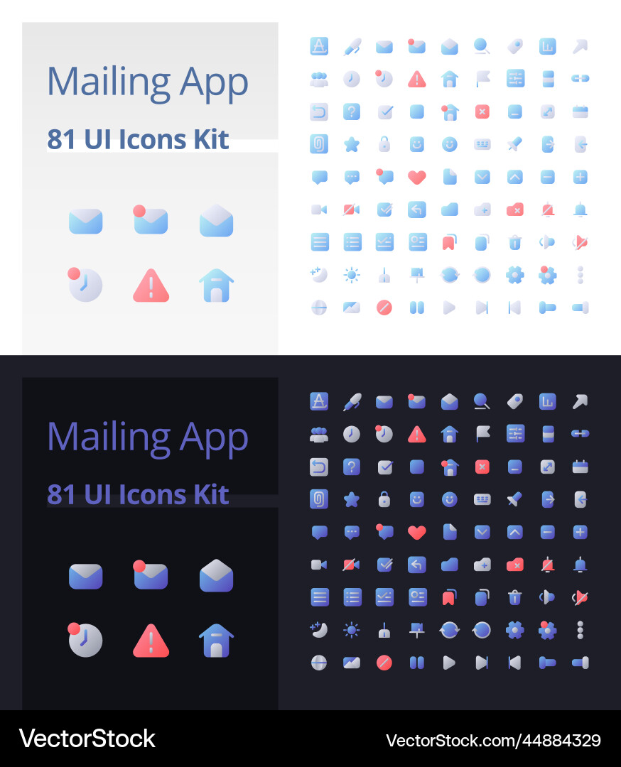 Mailing app pixel perfect flat gradient two-color Vector Image