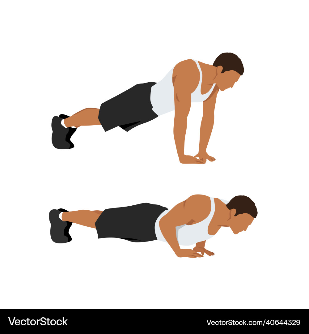 Man doing diamond push up exercise for tricep Man doing diamond push up exercise for tricep vector image