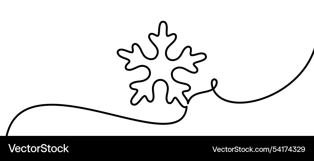 Outline snowflake with flowing line design Outline snowflake with flowing line design Vector Image