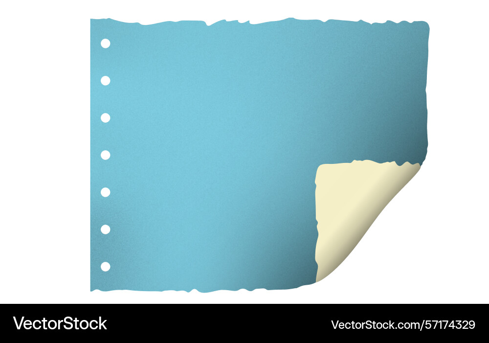 Page curl curled color paper blank sheet Page curl curled color paper blank sheet vector image