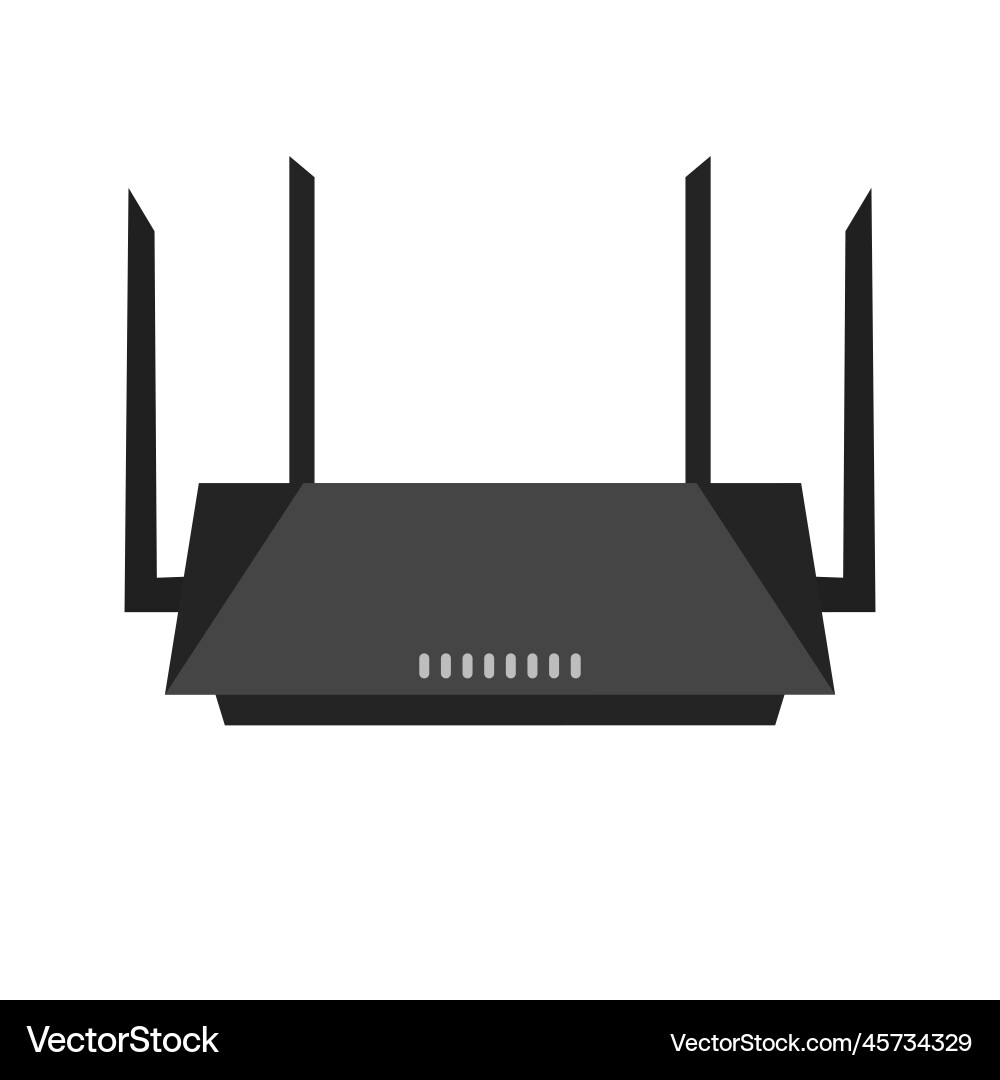 Realistic router icon with flat design Realistic router icon with flat design Vector Image