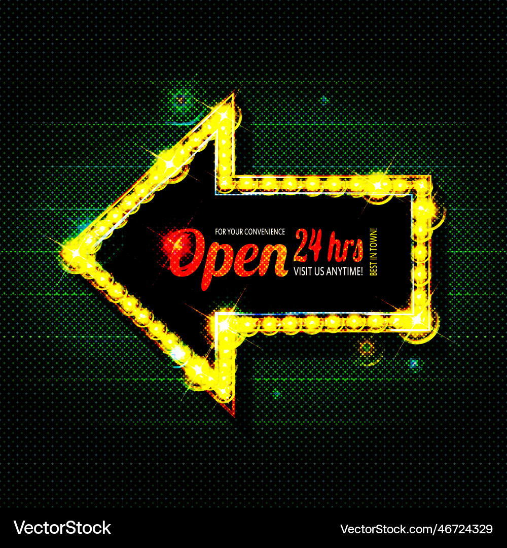 Retro lightbox in arrow shape Retro lightbox in arrow shape vector image