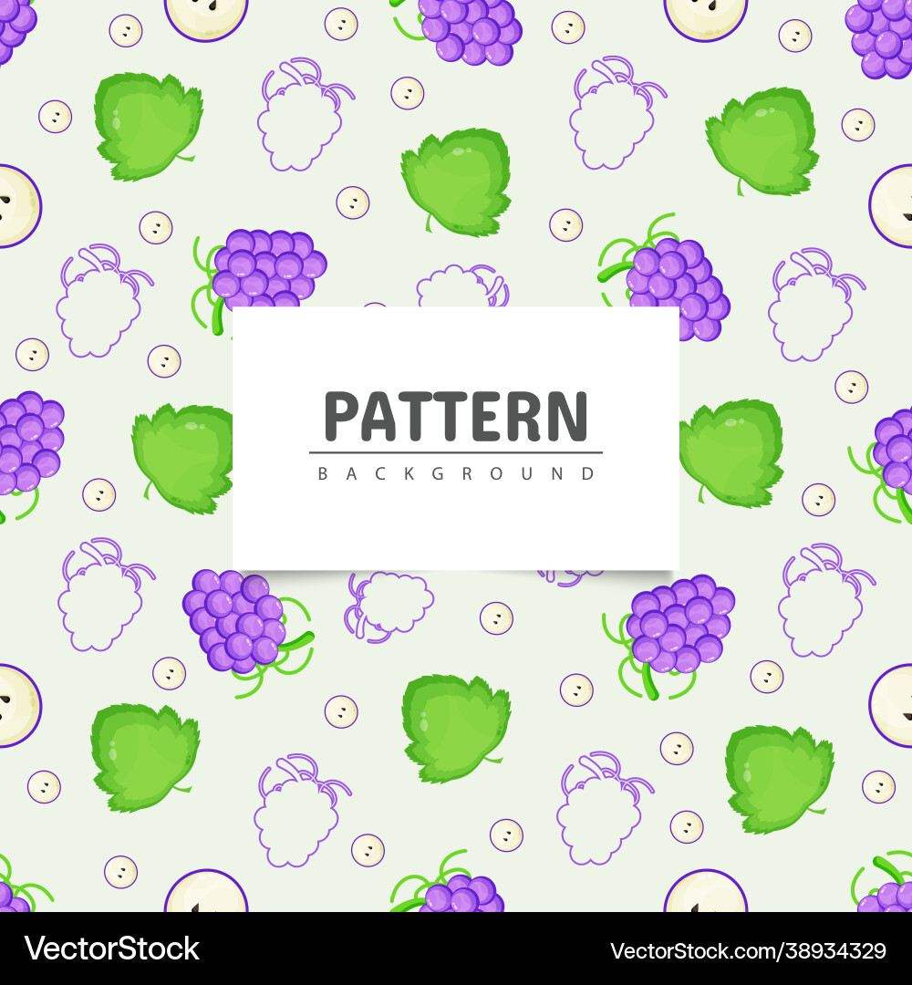 Seamless pattern grapes and grape leaves Vector Image