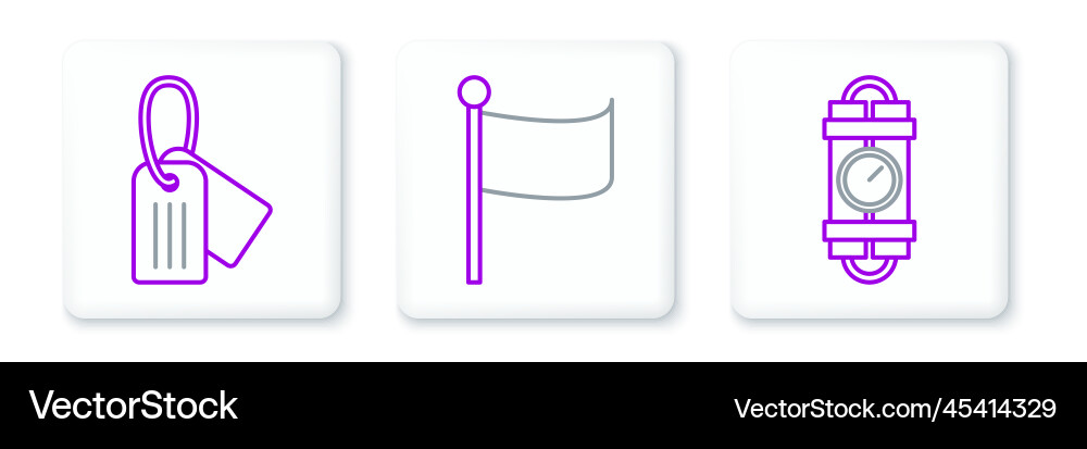 Set line detonate dynamite bomb stick and timer Set line detonate dynamite bomb stick and timer Vector Image