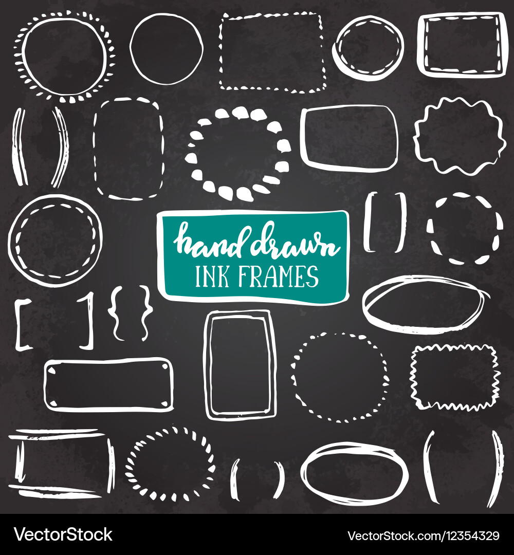 Set of sketch drawn frames Vector Image