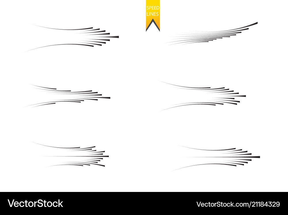 Set speed lines isolated motion effect vector image