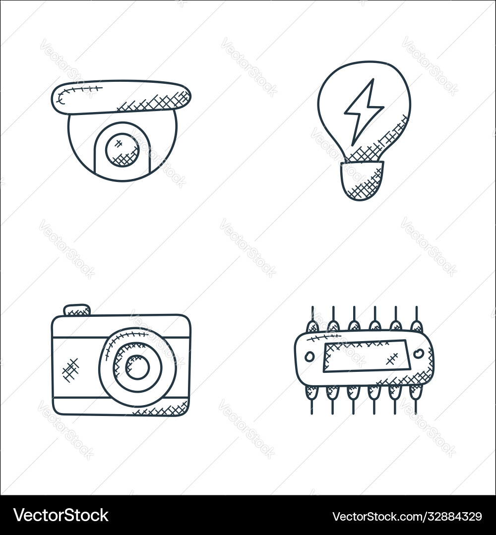Technology line icons linear set quality Technology line icons linear set quality vector image