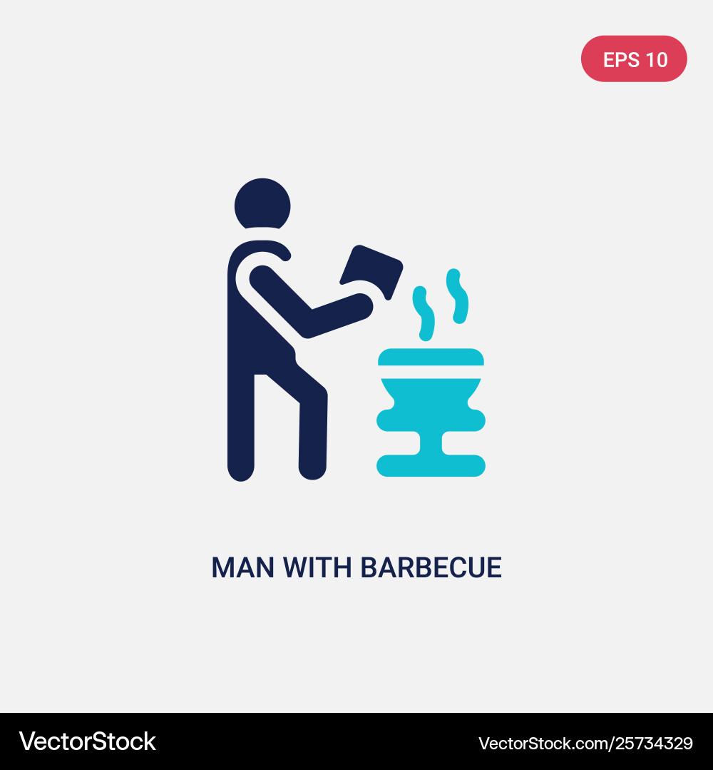 Two color man with barbecue icon from behavior Vector Image
