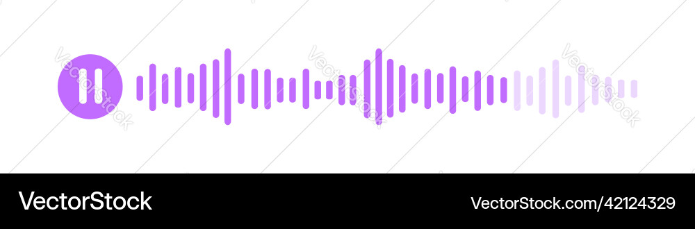 Voice message with pause icon and speech sound Vector Image
