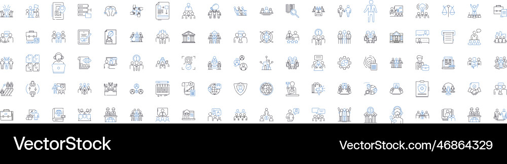 Wealth program line icons collection prosperity Wealth program line icons collection prosperity vector image
