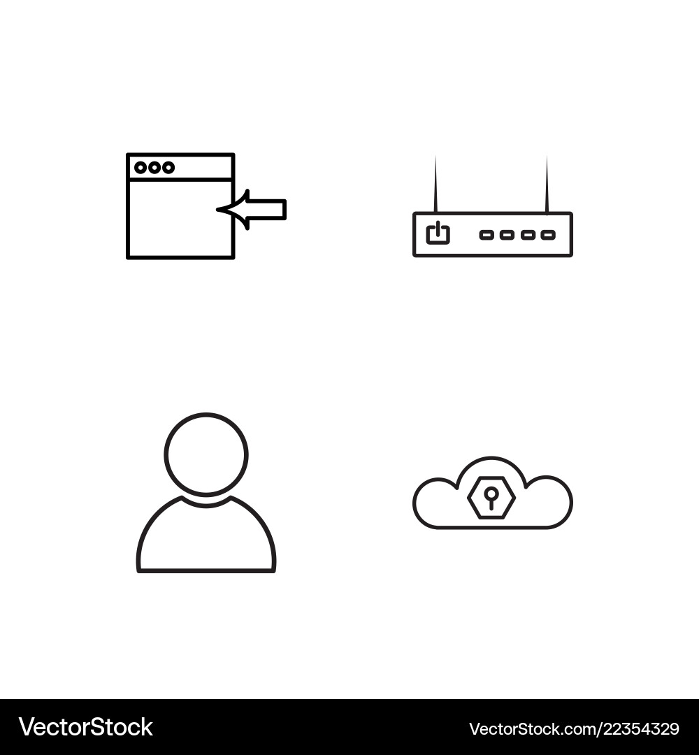 Web simple outlined icons set Web simple outlined icons set vector image