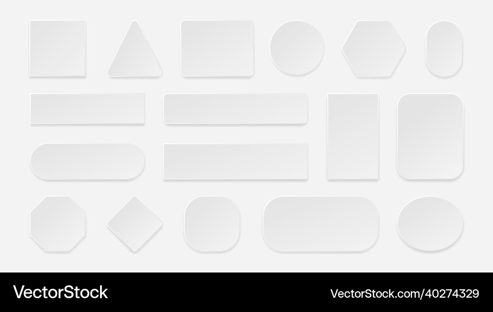 White 3d button realistic square rectangular White 3d button realistic square rectangular vector image