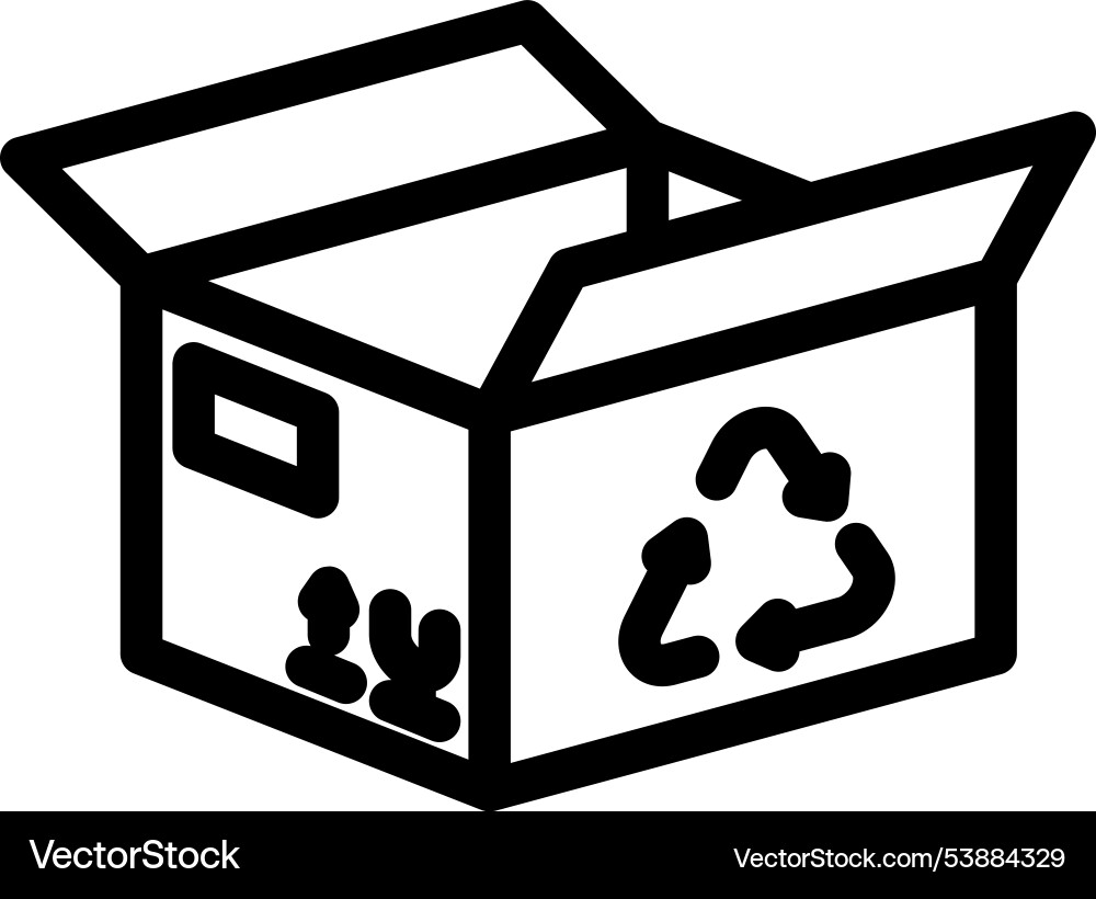 Wiederverwendbare Kartonverpackungslinie Symbol Wiederverwendbare Kartonverpackungslinie Symbol vektorbild