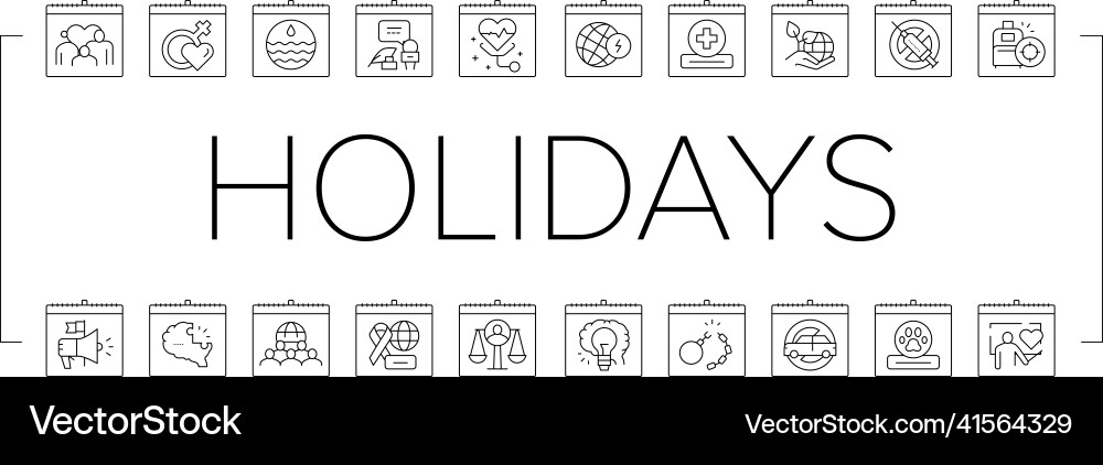 World Holiday Event Kollektion Icons Set World Holiday Event Kollektion Icons Set vektorbild