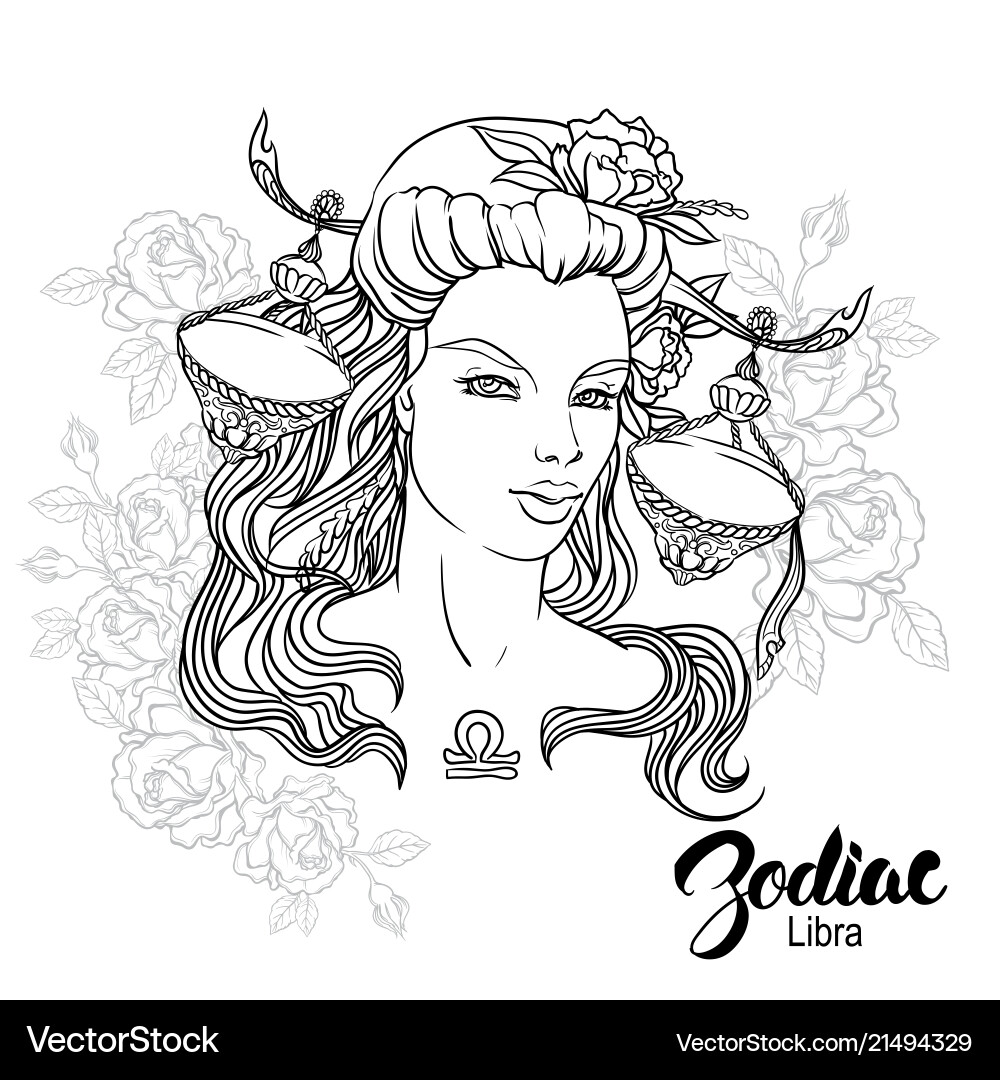 Zodiac libra as girl Zodiac libra as girl vector image