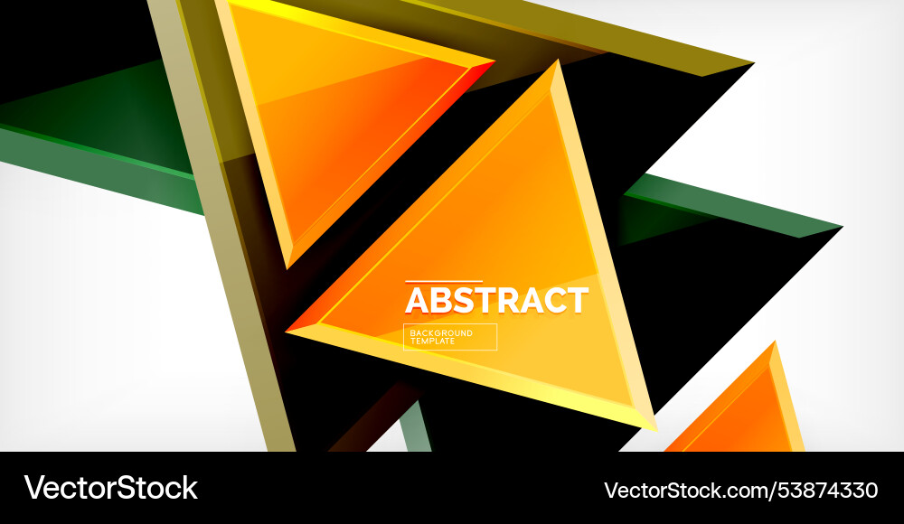 Abstract background - colorful triangles with 3d Vector Image
