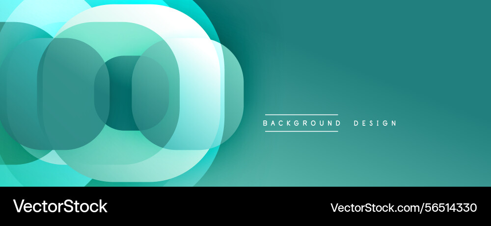 Abstract teal design features overlapping circles Vector Image