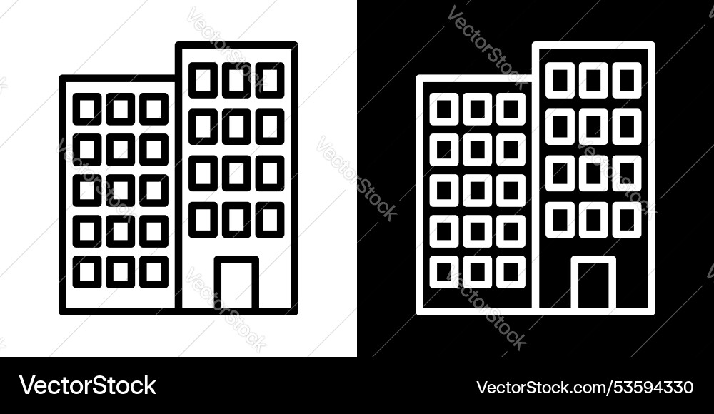 Building thin line icon set Vector Image