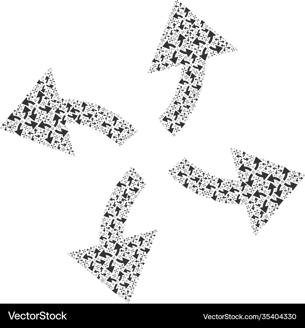 Centrifugal arrows recursive mosaic itself Centrifugal arrows recursive mosaic itself vector image