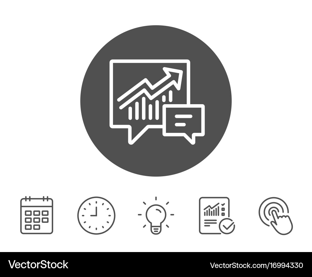 Chart line icon report graph in speech bubble Vector Image
