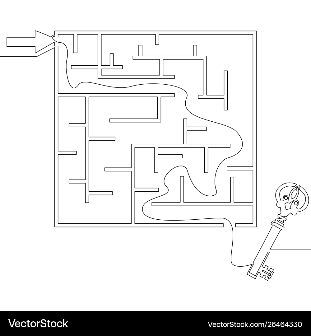 Continuous onemline drawing solution concept Continuous onemline drawing solution concept vector image
