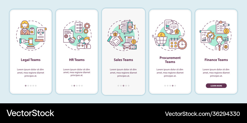 Contract management software users onboarding Contract management software users onboarding vector image