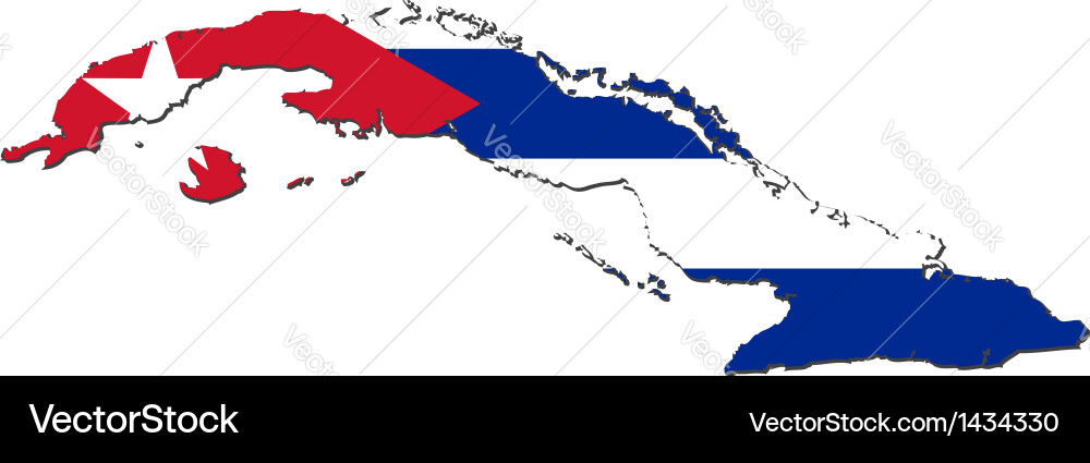 Cuba Map with Flag vector image